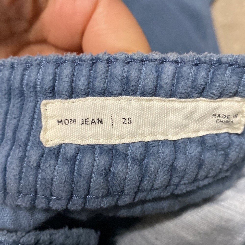 Pacsun Blue Corduroy High Rise Mom Jeans Size 25 - Picture 5 of 6